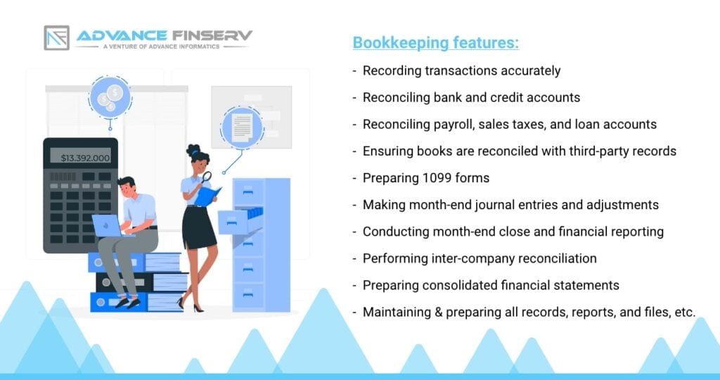Bookkeeping Features - AdvanceFinserv